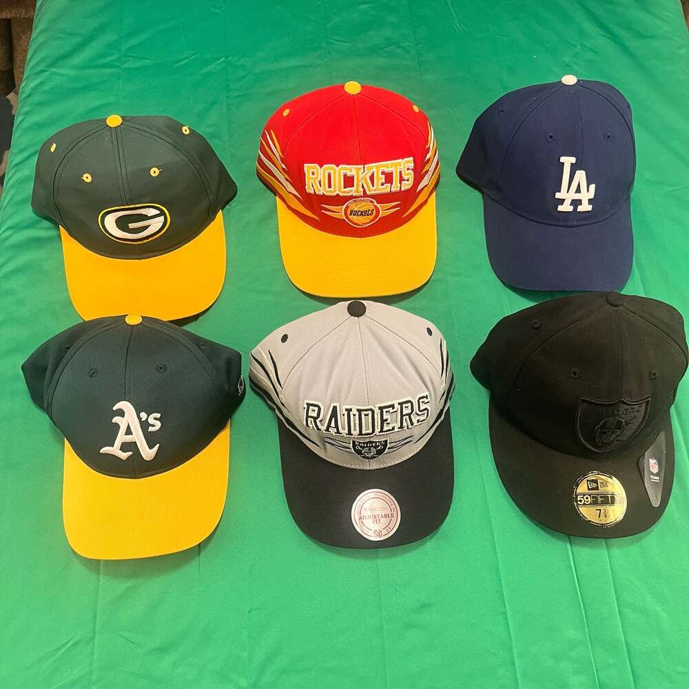 Large Collection of Sports Team Hats (incl. 47, New Era, Mitchell & Ness)
